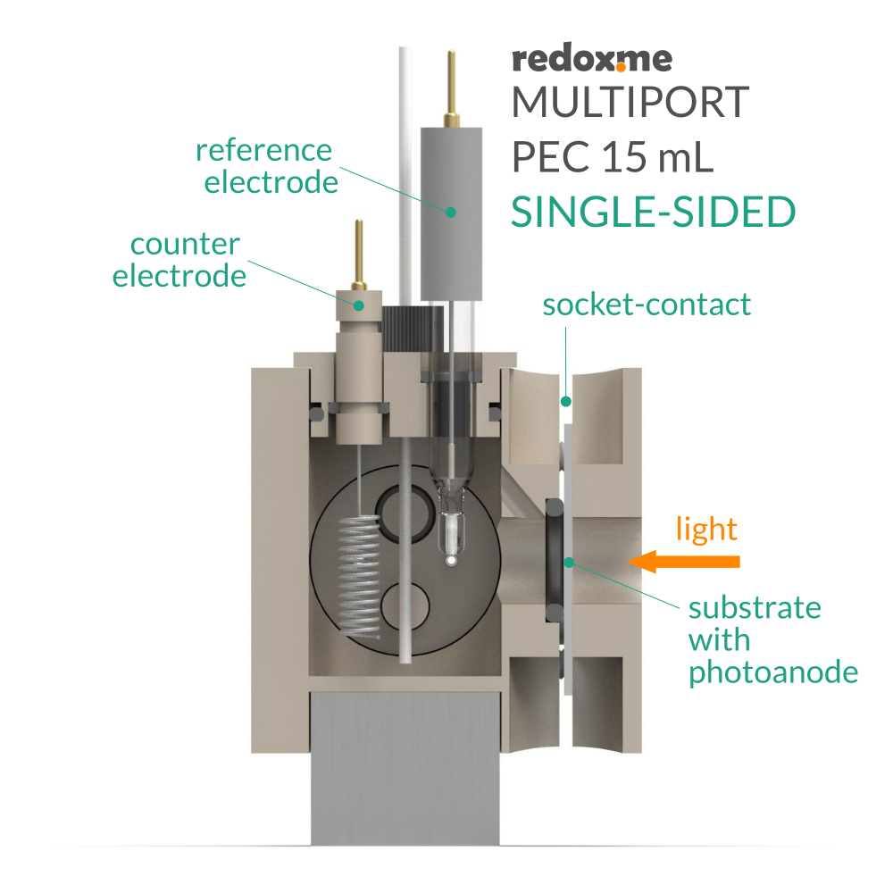 Multiport PEC 15 mL single-sided - Multiport Photo-electrochemical Cell