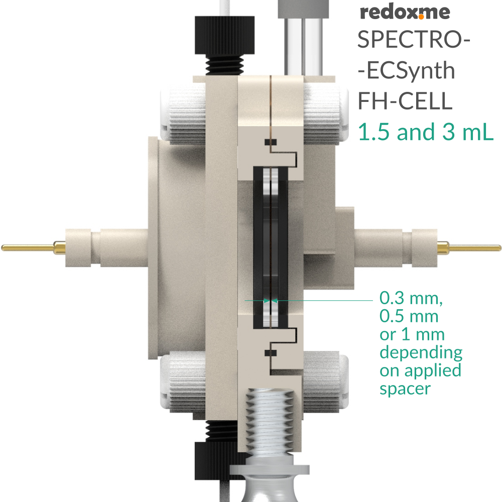 SPECTRO-ECSynth FH-CELL 1.5 and 3 mL - Spectro-Electrosynthesis Flow H-Cell 1.5 and 3 mL