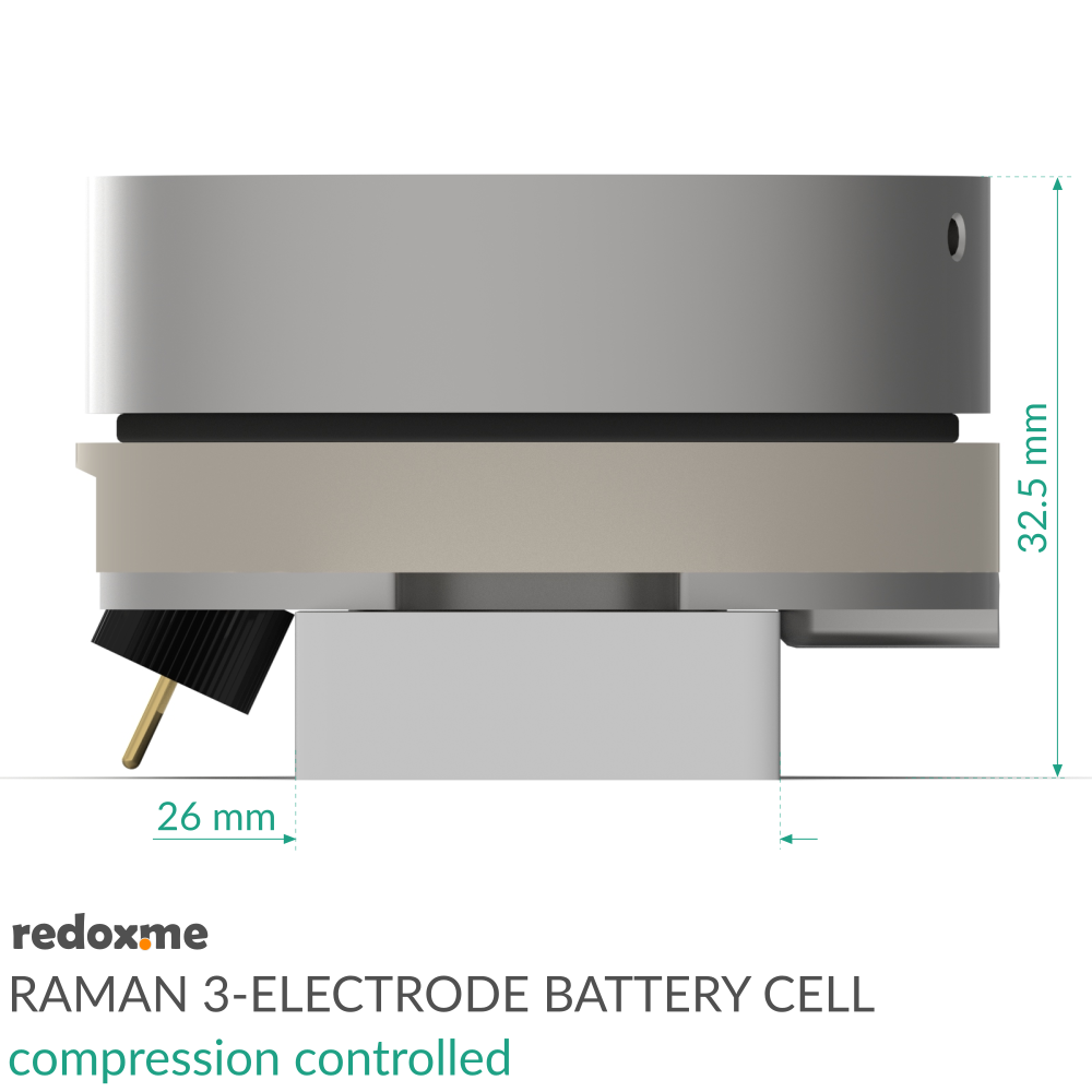 Raman Three-Electrode Battery Cell – compression controlled