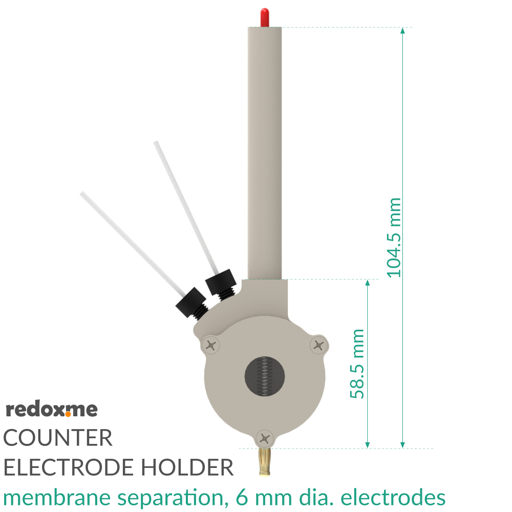Counter Electrode Holder - membrane separation, 6 mm dia. electrodes