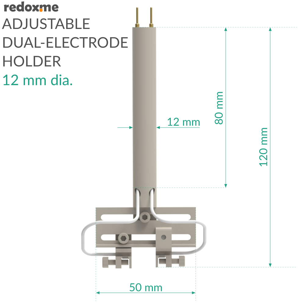 Adjustable Dual-Electrode Holder, 12 mm dia.
