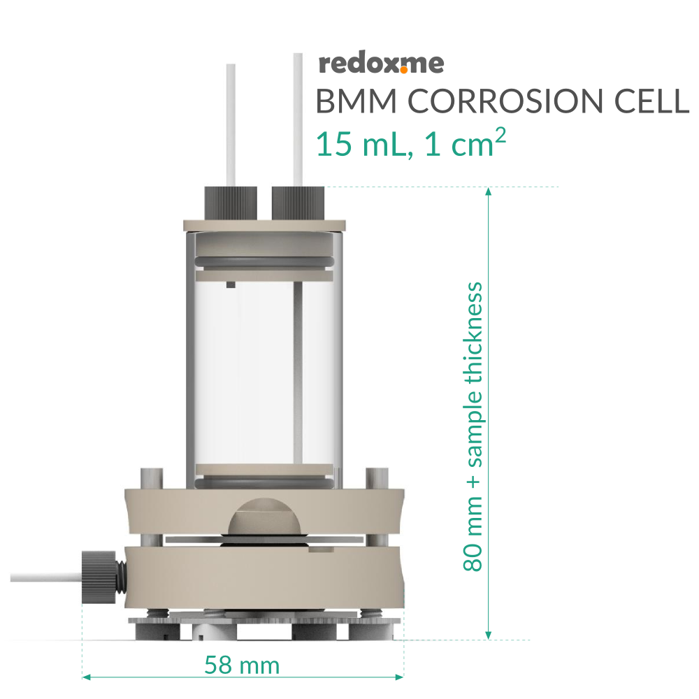 BMM/BM CC 15 mL, 1cm2 - Bottom Mount Corrosion Cell