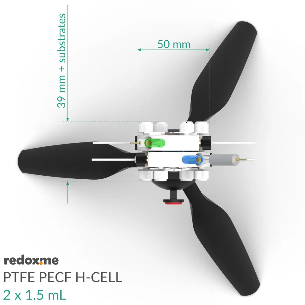 PTFE PECF H-Cell 2x1.5 mL - PTFE Photo-Electrochemical Flow H-Cell - Thasar S.r.l.
