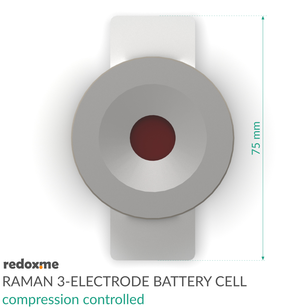 Raman Three-Electrode Battery Cell – compression controlled
