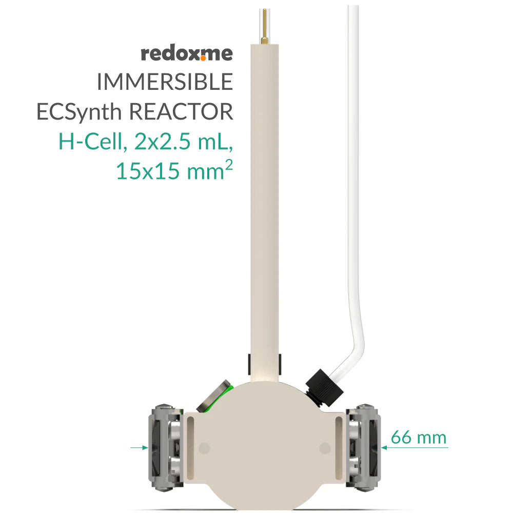 Immersible Electrosynthesis Reactor, H-Cell, 2x1.5 mL, 15x15 mm2 - Thasar S.r.l.