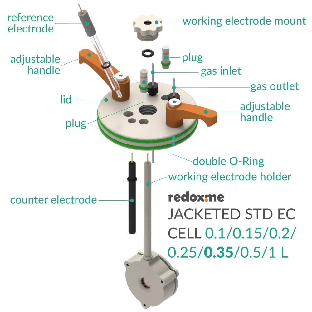 Jacketed Standard Electrochemical Cell