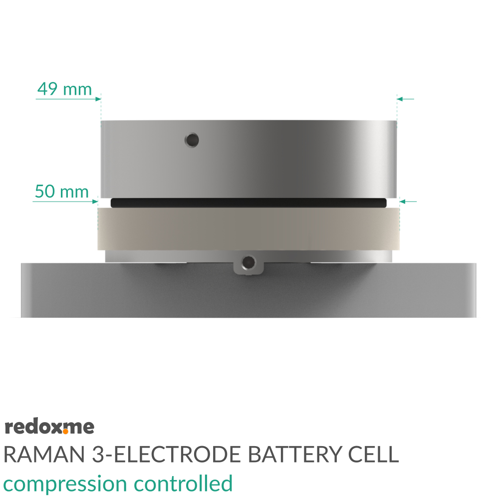 Raman Three-Electrode Battery Cell – compression controlled