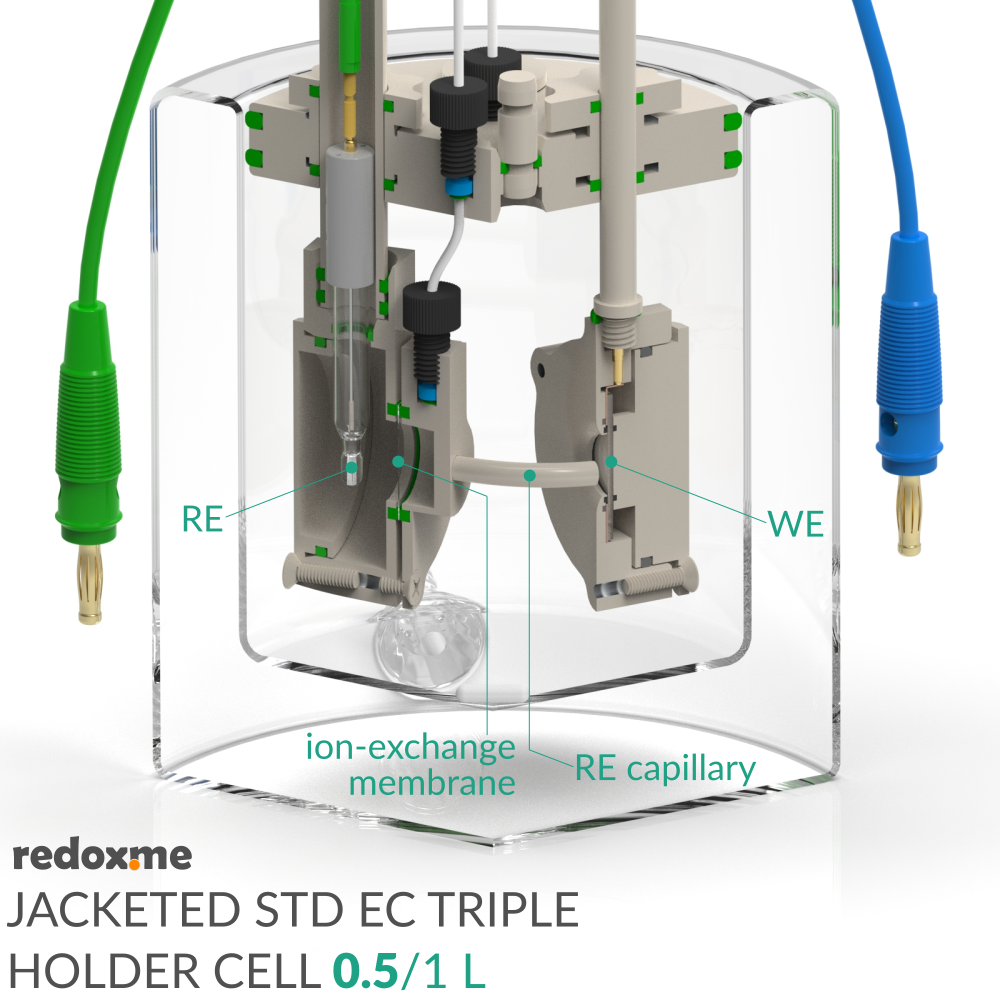 Jacketed Standard Electrochemical Triple Holder Cell