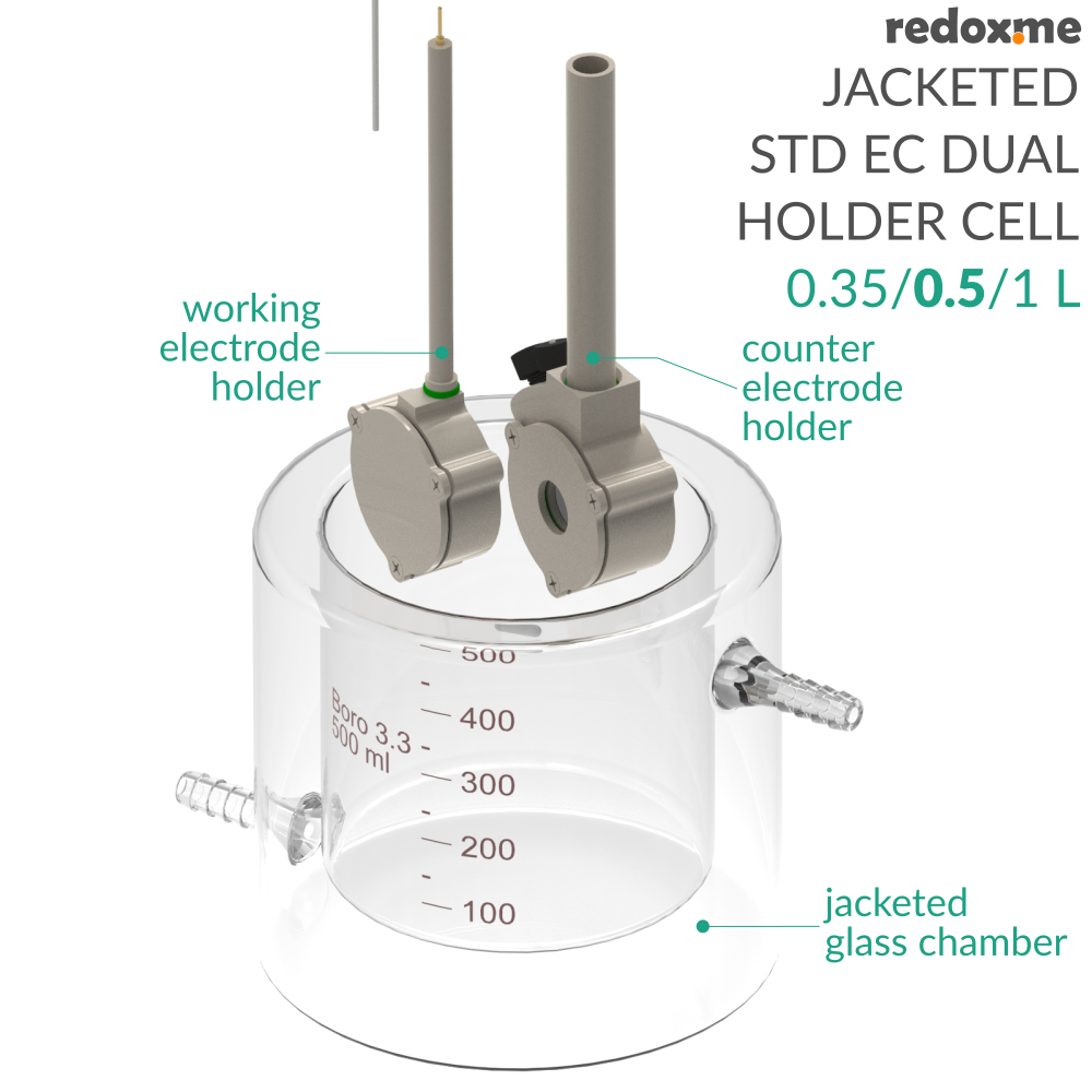 Jacketed Standard Electrochemical Dual Holder Cell