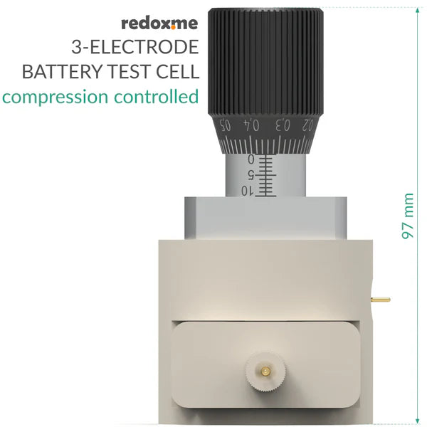 Three Electrode Battery Test Cell – compression controlled