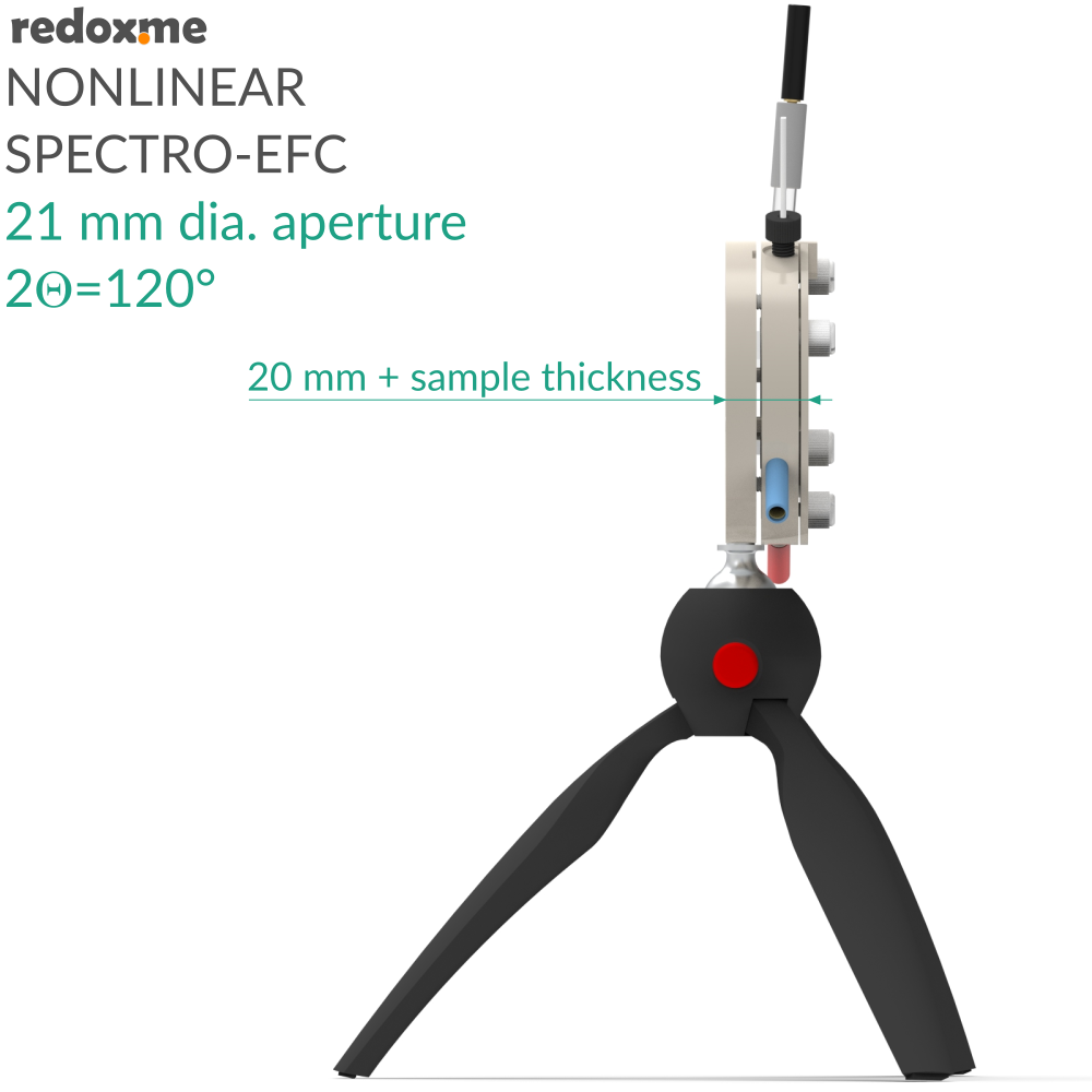 Nonlinear Spectro-EFC, 21 mm dia. aperture, 2Theta=120 degrees - Screw Mount Nonlinear Spectro-Electrochemical Flow Cell