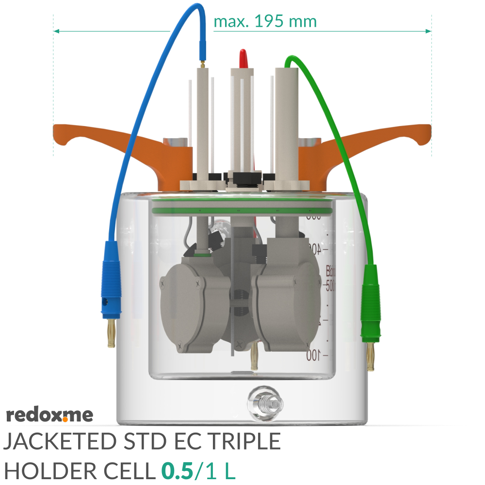 Jacketed Standard Electrochemical Triple Holder Cell