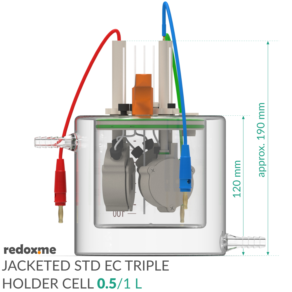 Jacketed Standard Electrochemical Triple Holder Cell
