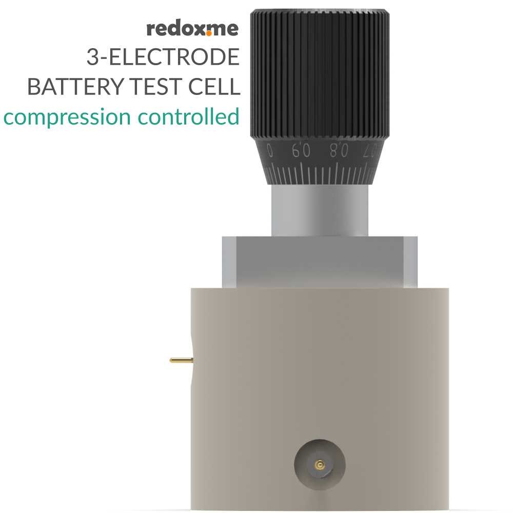Three Electrode Battery Test Cell – compression controlled