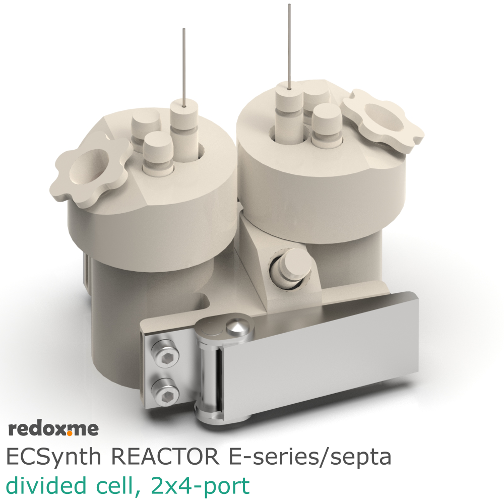 Electrosynthesis Reactor E-series/septa, divided cell, 2x4-port