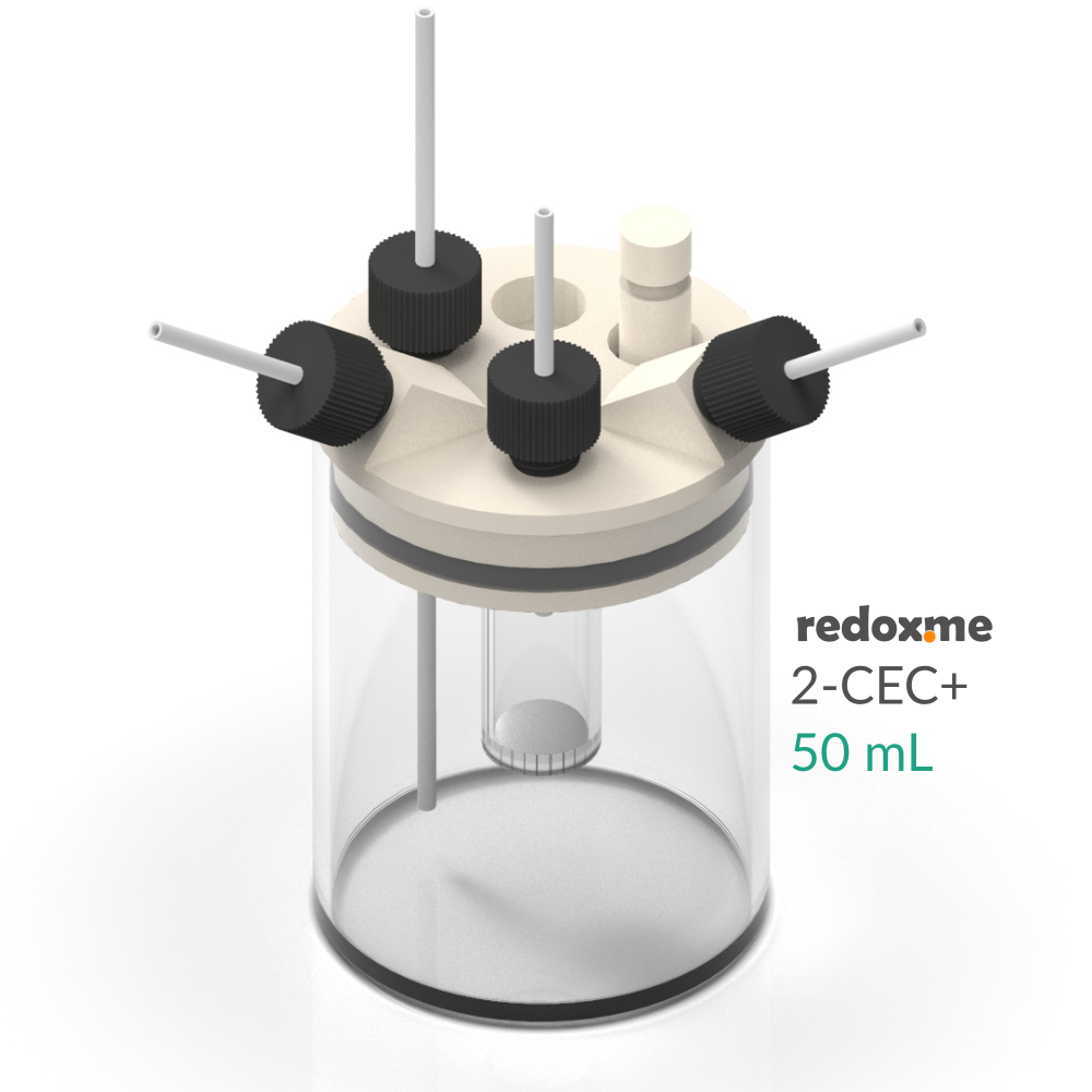 2-CEC+ 50 mL - Two-compartment Electrochemical Cell with additional inlet/outlet