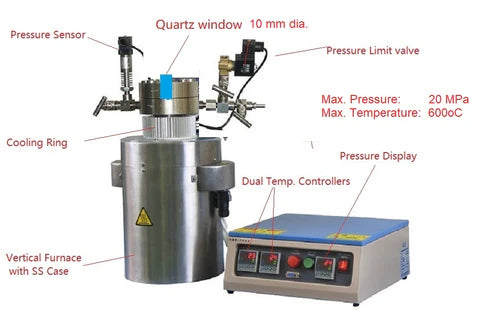 1100°C Vacuum Crucible Furnace with 4"OD x 8" H Quartz Chamber - VBF-1200S-VC - Thasar S.r.l.