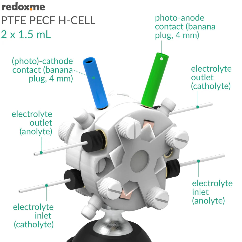 PTFE PECF H-Cell 2x1.5 mL - PTFE Photo-Electrochemical Flow H-Cell - Thasar S.r.l.