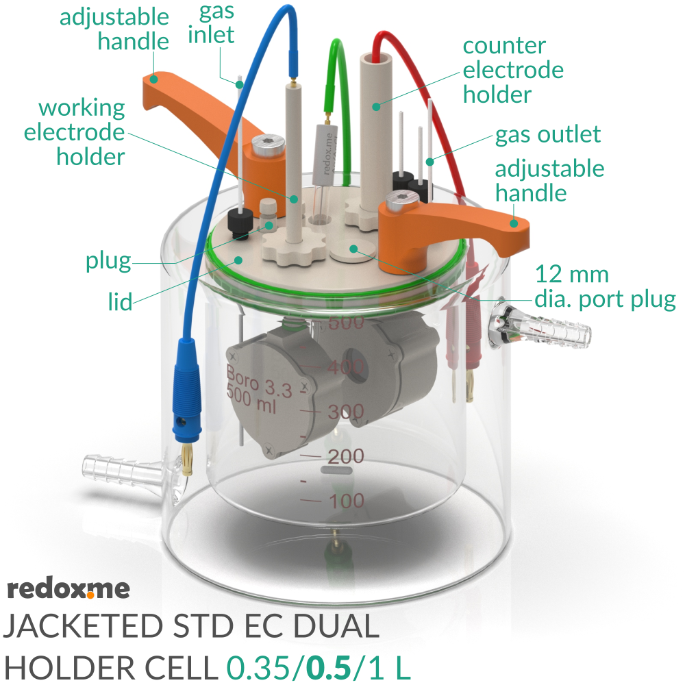 Jacketed Standard Electrochemical Dual Holder Cell