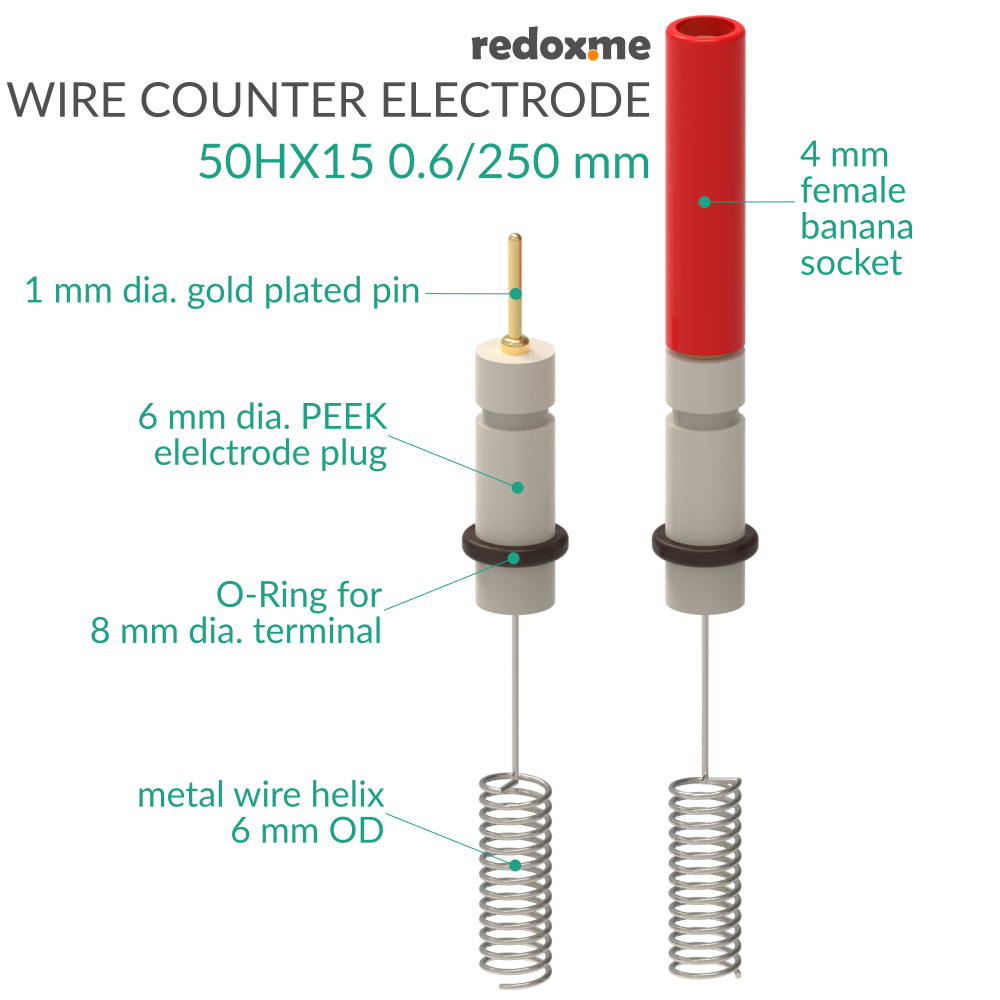 Metal Wire Auxiliary Electrode - 50HX15 0.6/250 mm