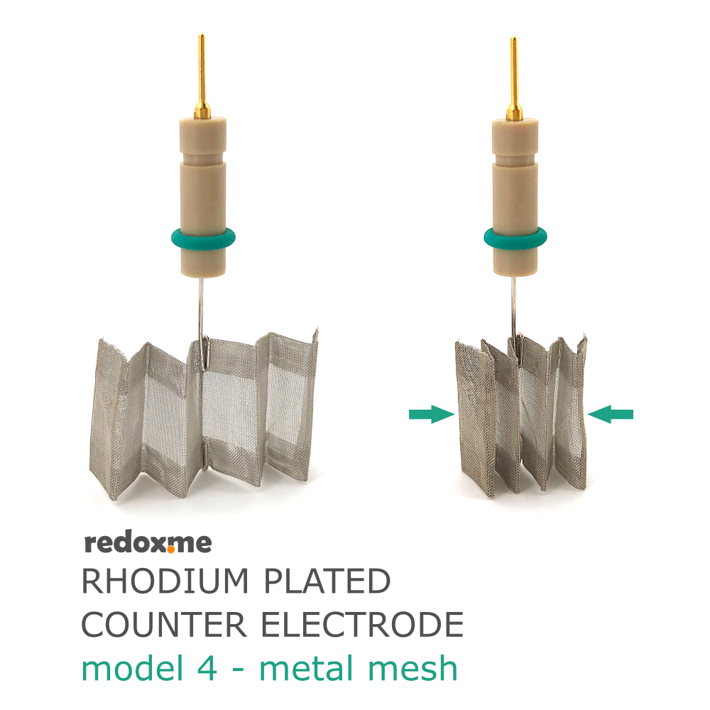 Rhodium plated counter electrode model 4 – metal mesh