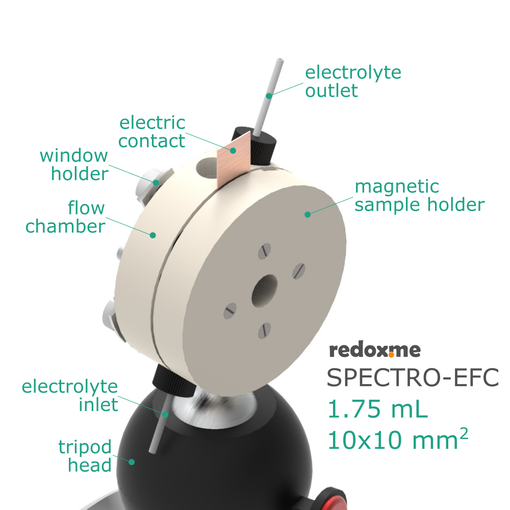 Spectro-EFC 1.75 mL, 10x10 mm2 - Spectro-Electrochemical Flow Cell