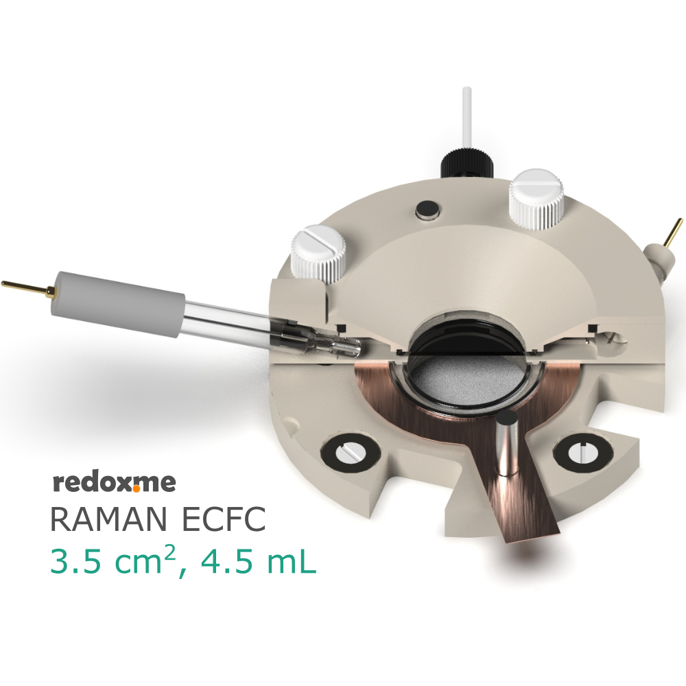 Raman ECFC 3.5 cm2, 4.5 mL – Raman Electrochemical Flow Cell, active area: 3.5 cm2, volume: 4.5 mL