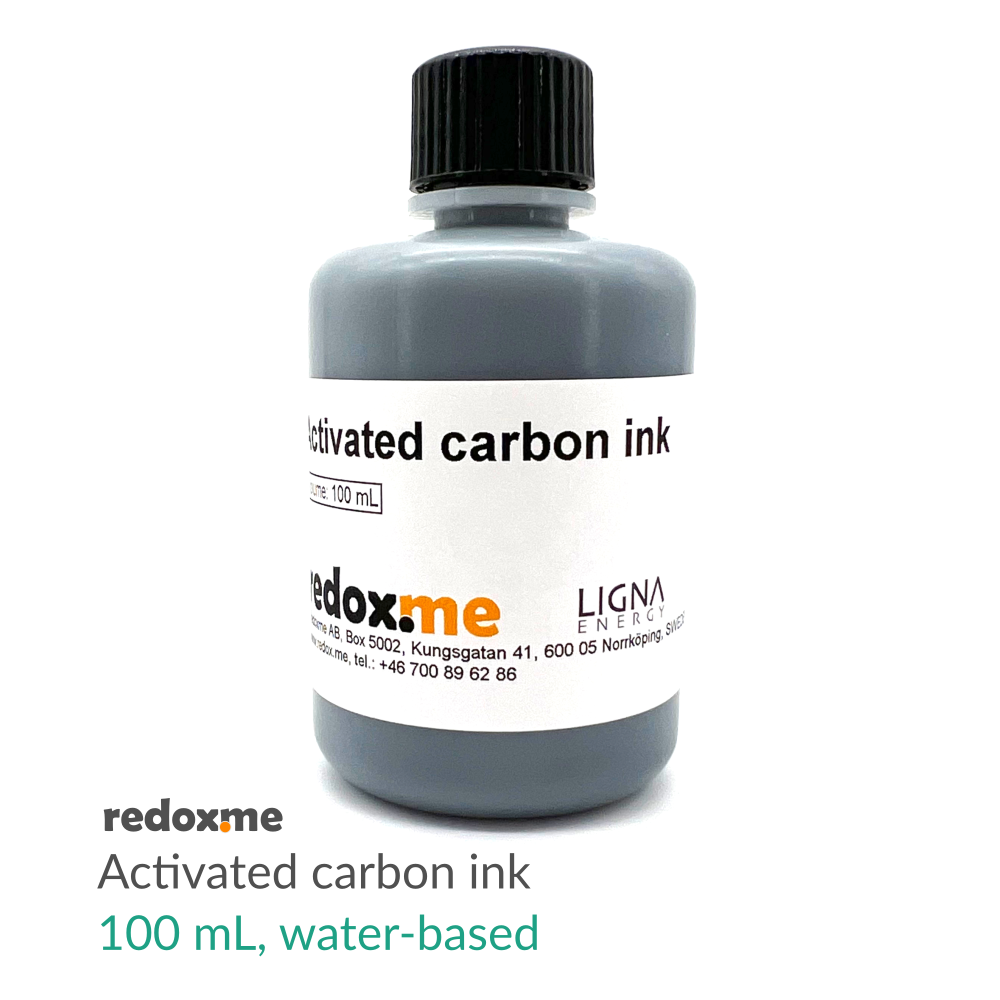 Activated carbon ink, 100 mL, water-based