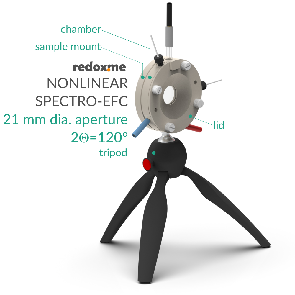 Nonlinear Spectro-EFC, 21 mm dia. aperture, 2Theta=120 degrees - Screw Mount Nonlinear Spectro-Electrochemical Flow Cell