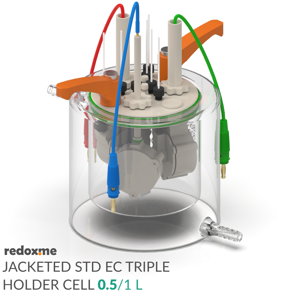 Jacketed Standard Electrochemical Triple Holder Cell