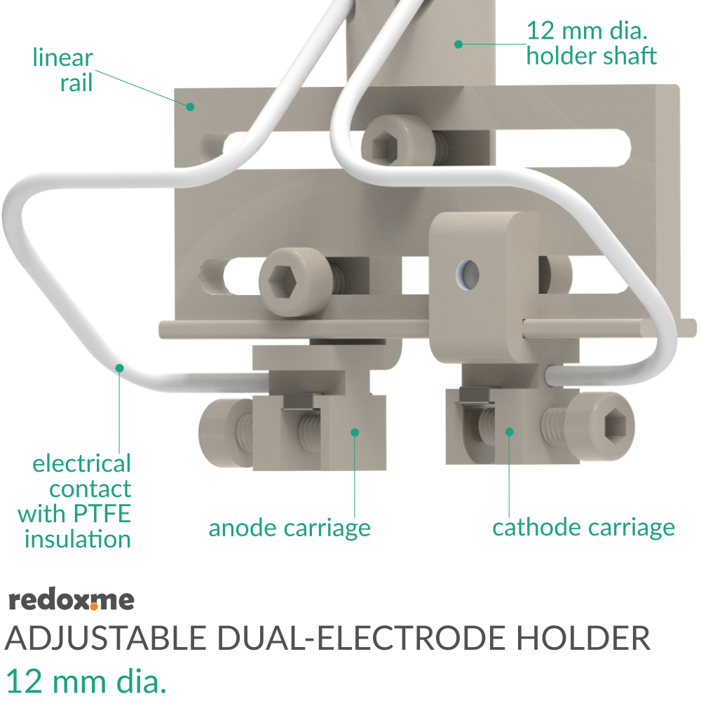 Adjustable Dual-Electrode Holder, 12 mm dia.