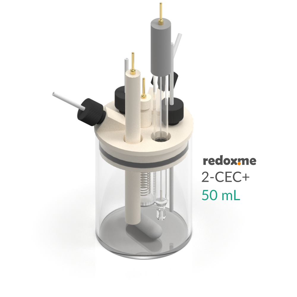 2-CEC+ 50 mL - Two-compartment Electrochemical Cell with additional inlet/outlet
