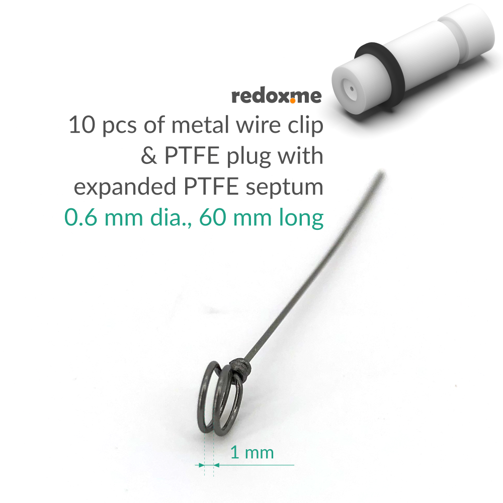 10 pcs of metal wire clip and PTFE plug with expanded PTFE septum
