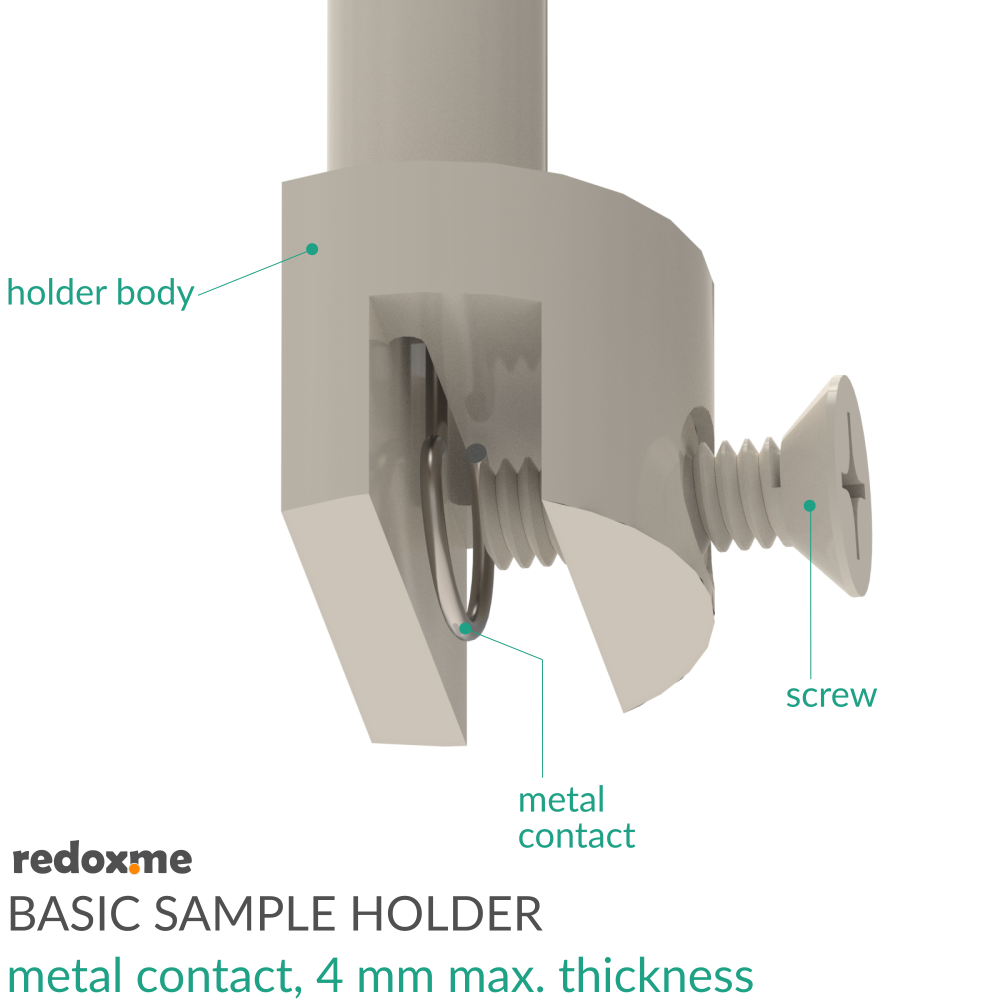 Basic Sample Holder - metal contact, 4 mm max. thickness