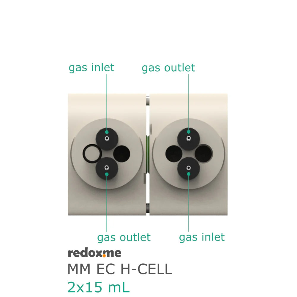 MM EC H-Cell 2x15 mL- Magnetic Mount Electrochemical H-Cell - Thasar S.r.l.