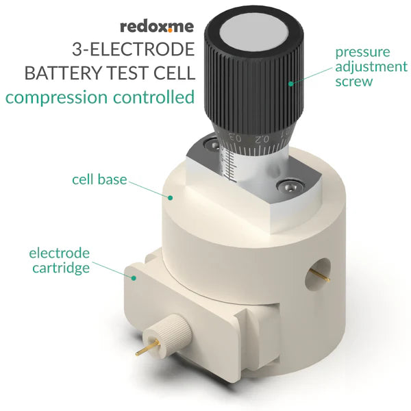 Three Electrode Battery Test Cell – compression controlled