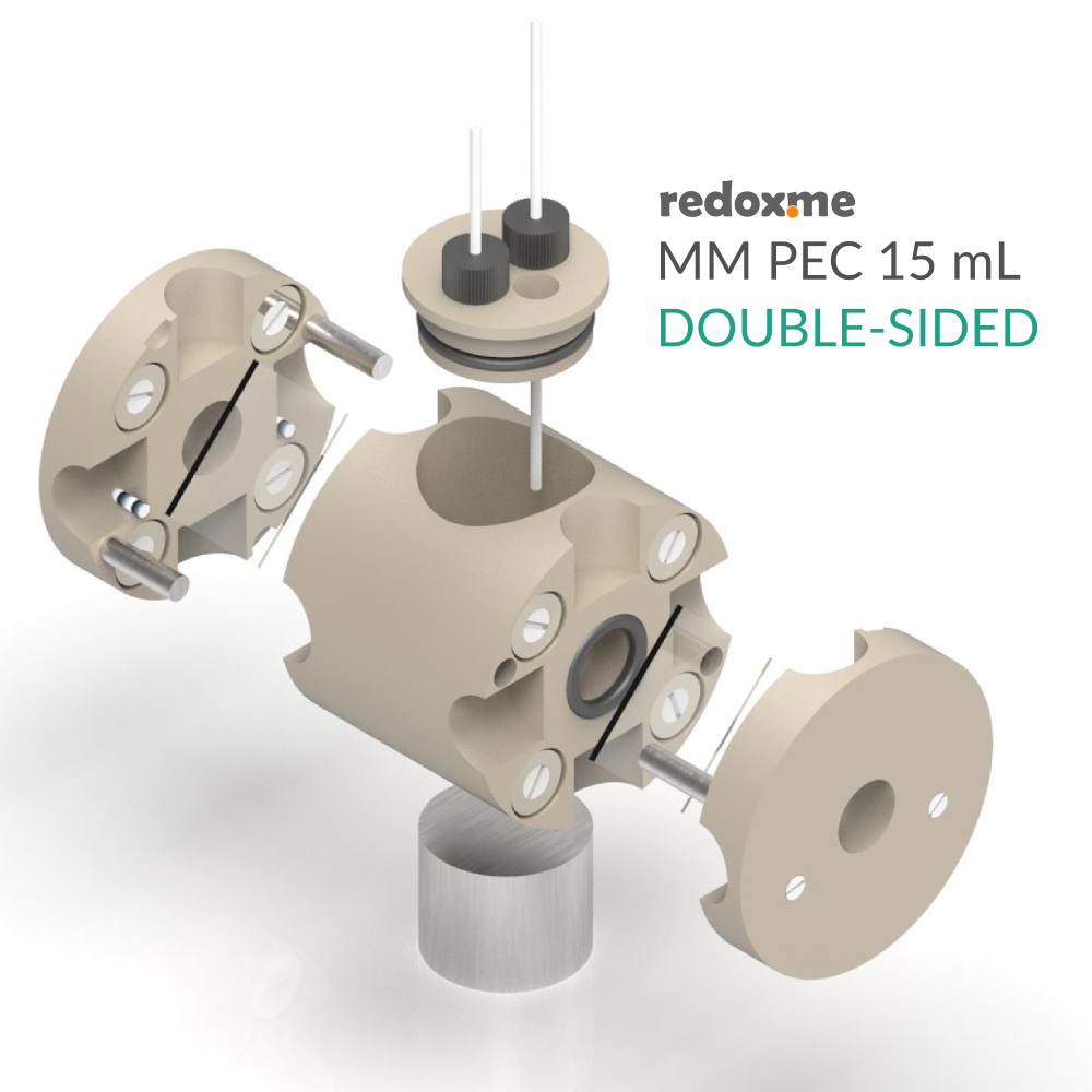 MM PEC 15 mL double-sided - Magnetic Mount Photo-electrochemical Cell