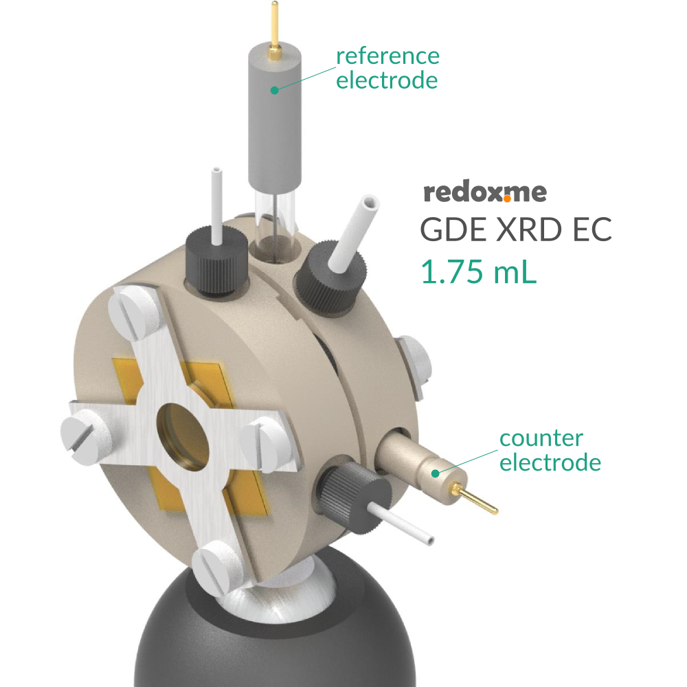 GDE XRD EC 1.75 mL - Gas Diffusion Electrode X-Ray Diffraction Electrochemical Cell