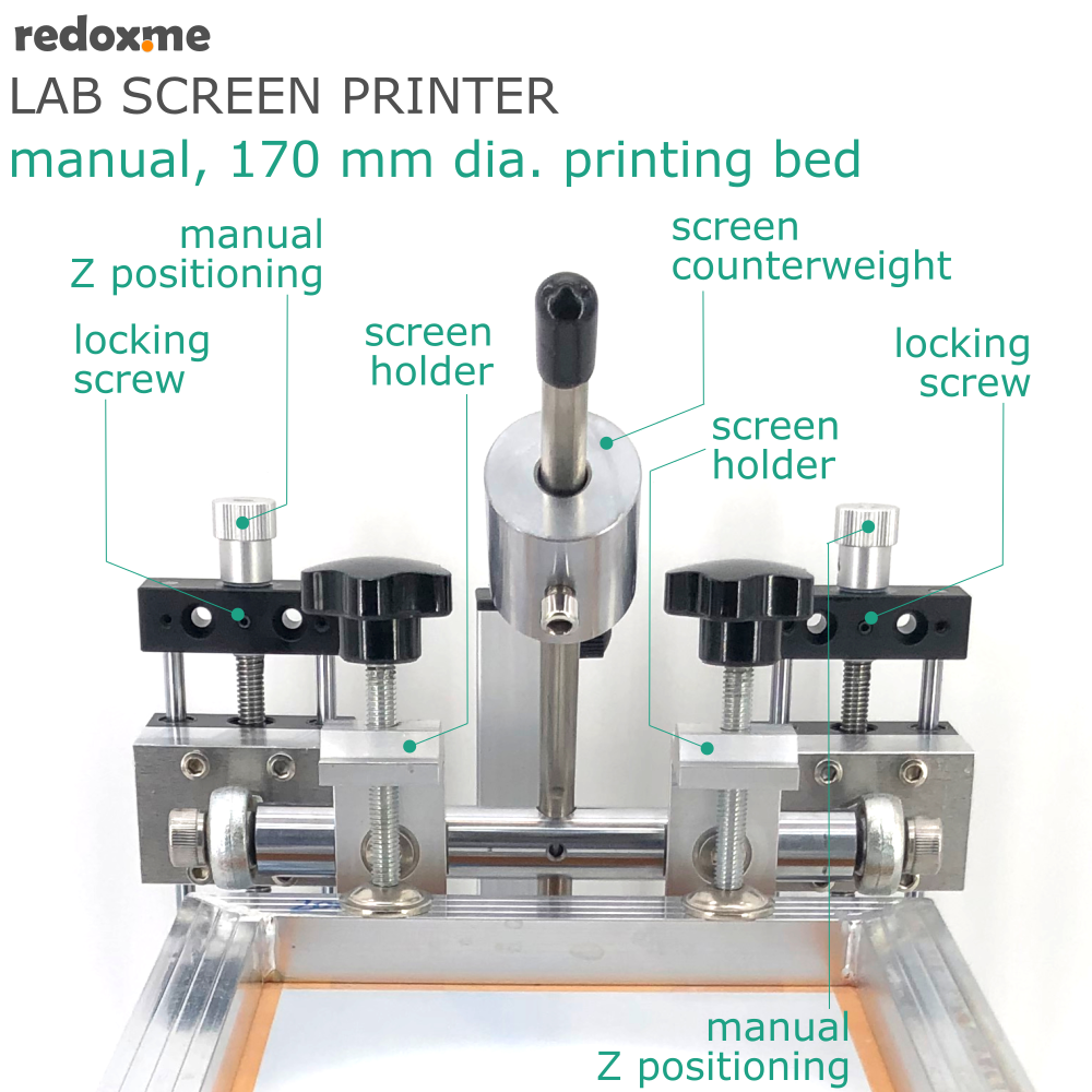Laboratory Screen Printer - manual, 170 mm dia. printing bed