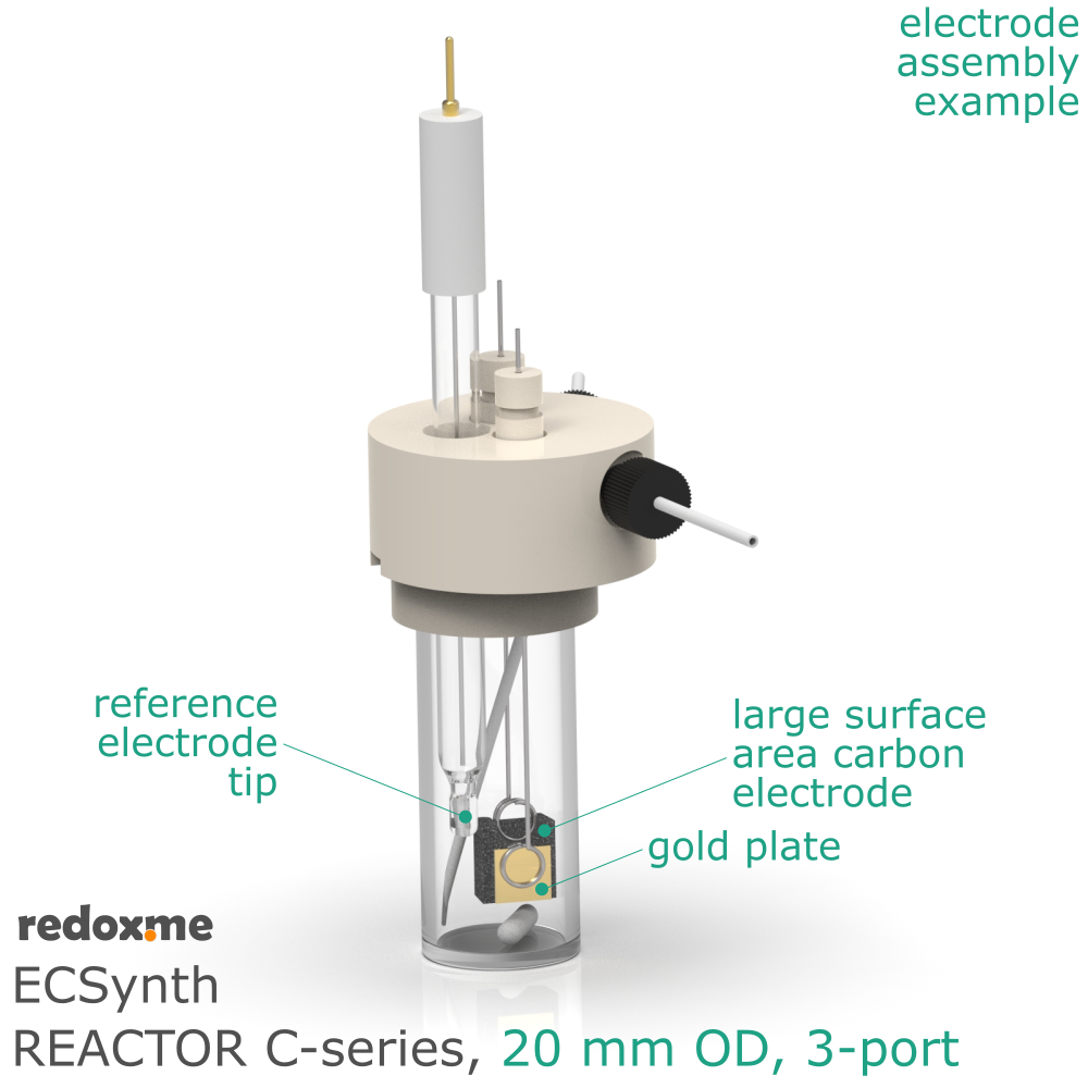 Electrosynthesis Reactor C-series, 20 mm OD, 3-port