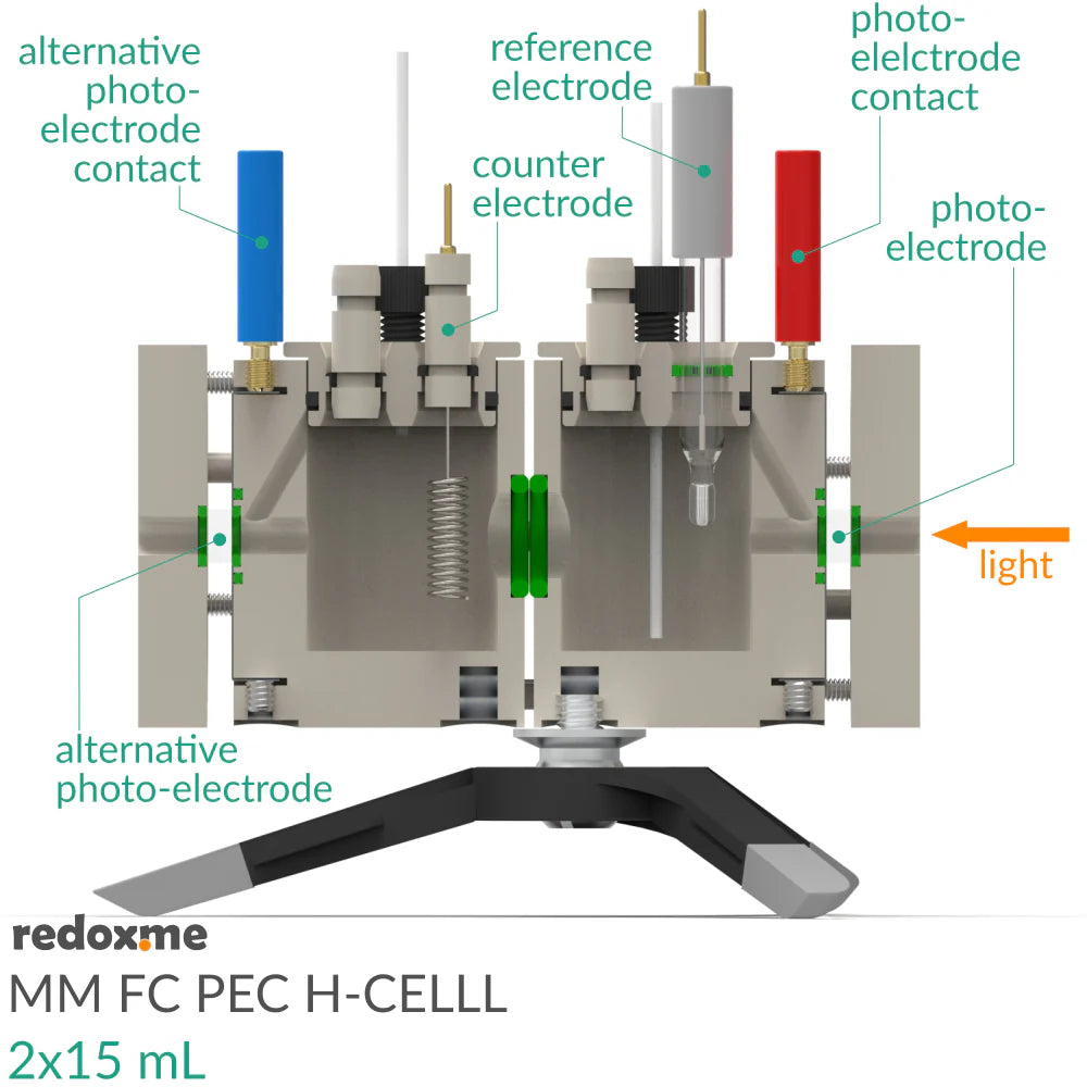 FC PEC H-Cell 2x15 mL- Front Contact Photo-Electrochemical H-Cell - Thasar S.r.l.