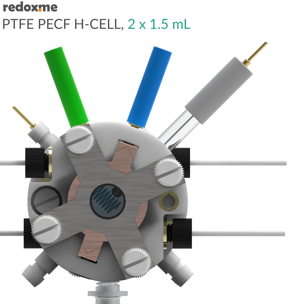PTFE PECF H-Cell 2x1.5 mL - PTFE Photo-Electrochemical Flow H-Cell - Thasar S.r.l.