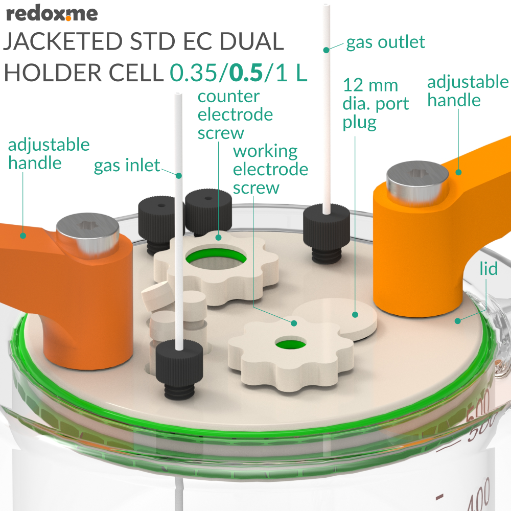 Jacketed Standard Electrochemical Dual Holder Cell