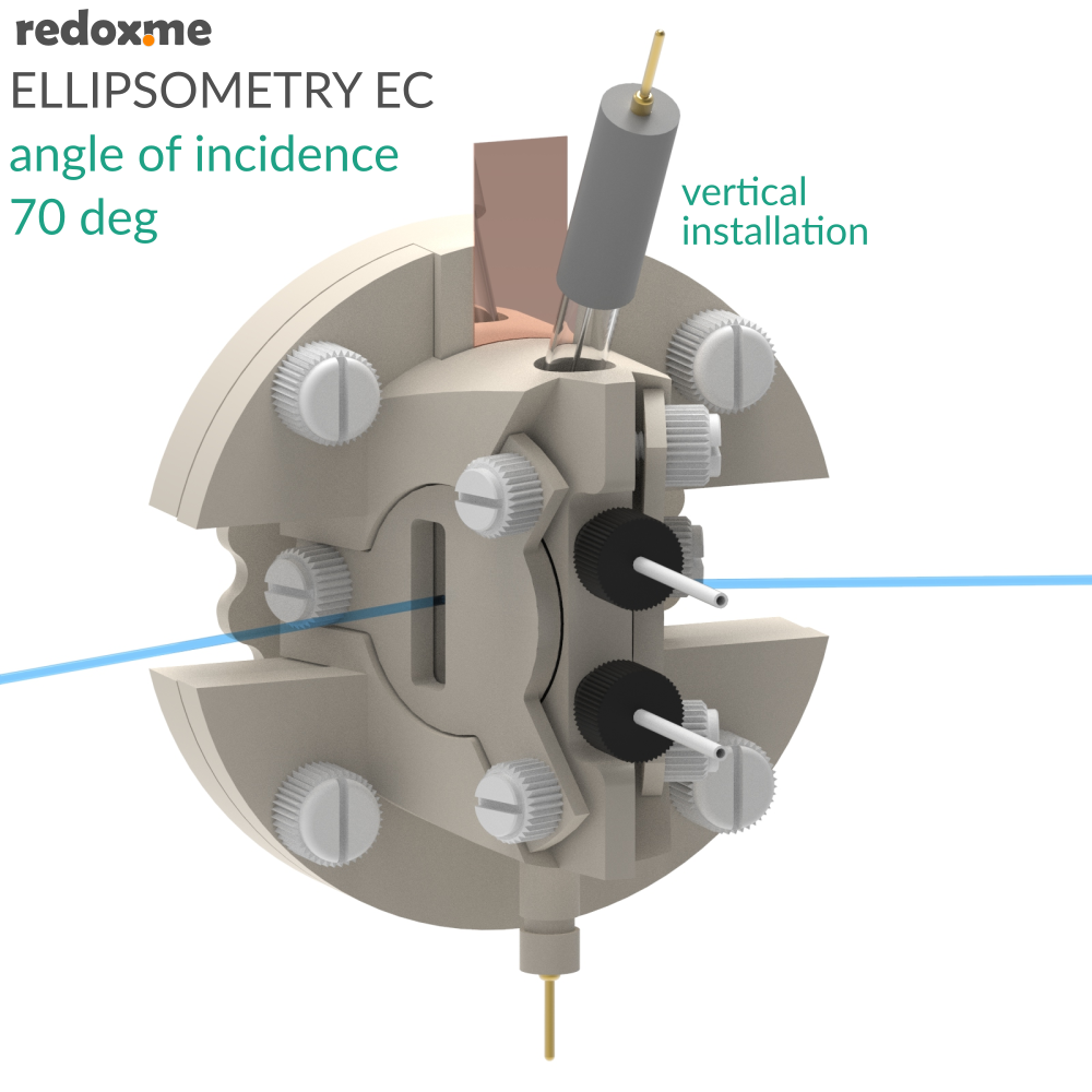 Ellipsometry EC - Ellipsometry Electrochemical Cell, angle of incidence 70 deg