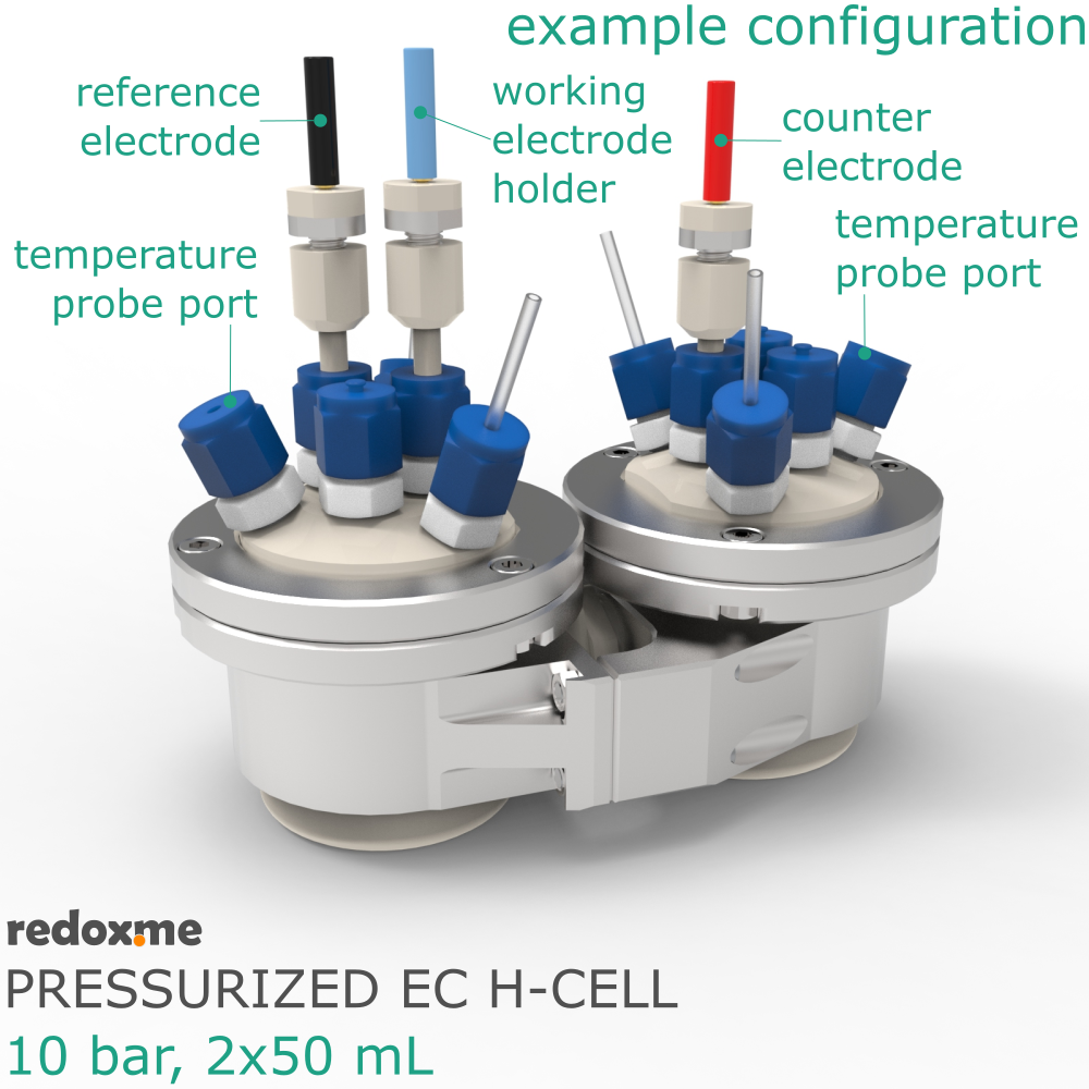 Pressurized Electrochemical H-Cell - 10 bar, 2x50 mL