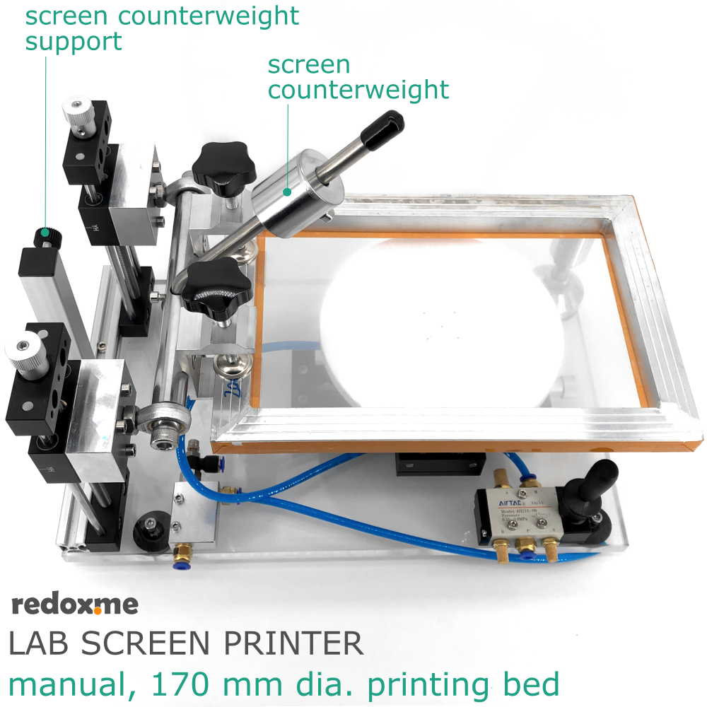 Laboratory Screen Printer - manual, 170 mm dia. printing bed