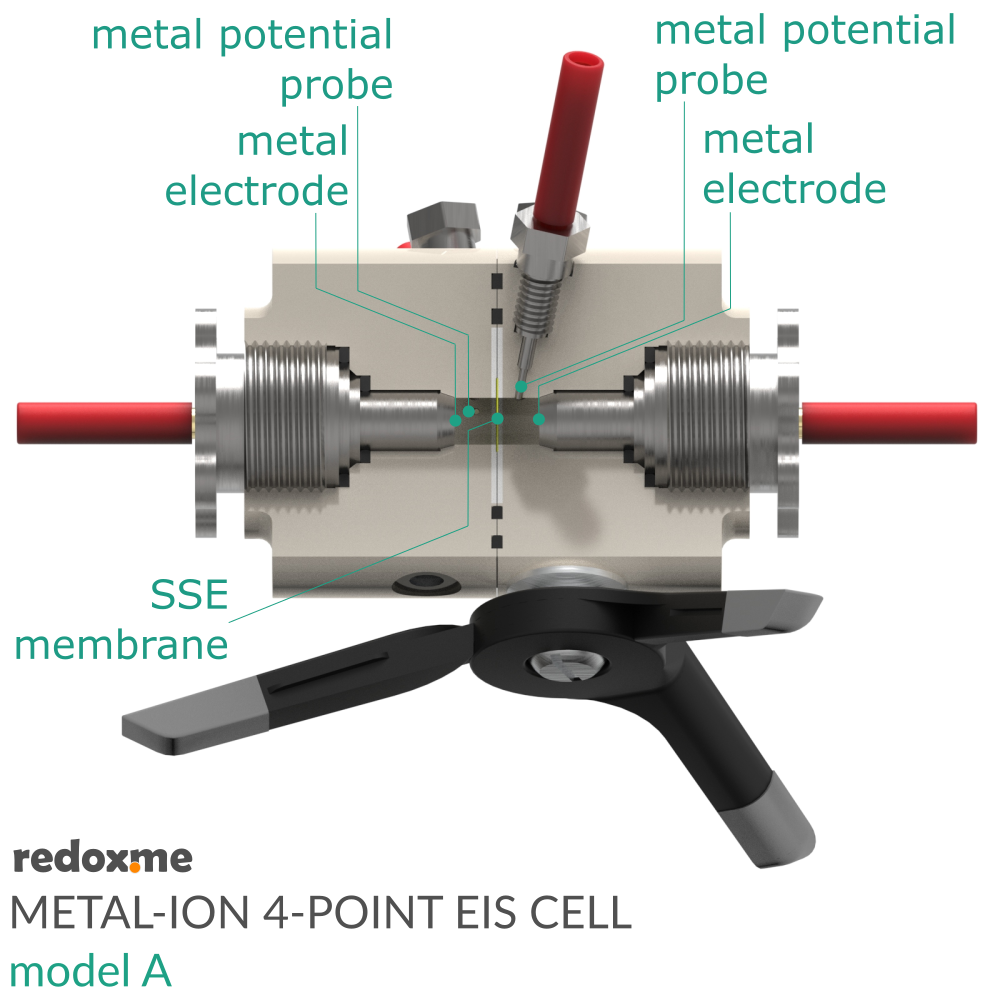 Metal-ion 4-point EIS, model A – Metal-ion 4-point Electrochemical Impedance Spectroscopy Cell, model A