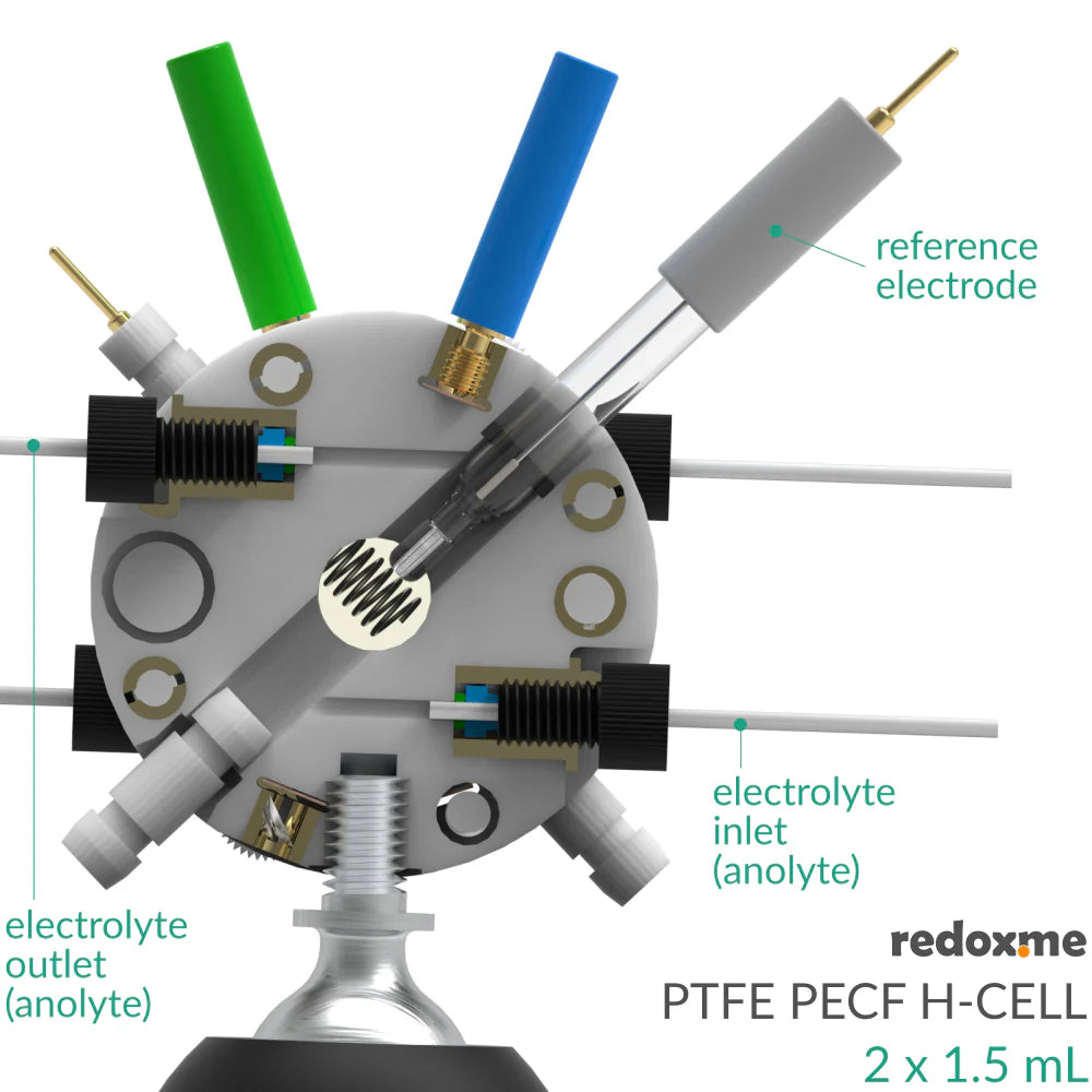 PTFE PECF H-Cell 2x1.5 mL - PTFE Photo-Electrochemical Flow H-Cell - Thasar S.r.l.