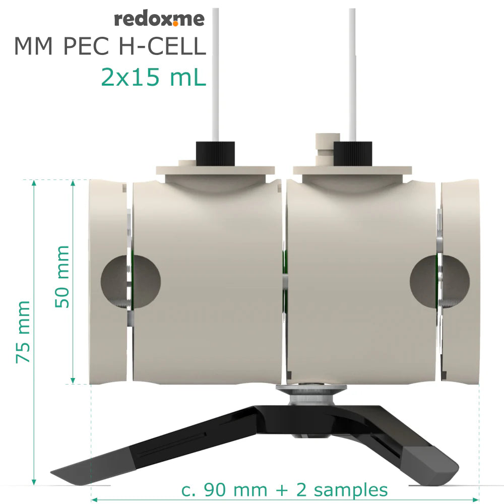 MM PEC H-Cell 2x15 mL- Magnetic Mount Photo-Electrochemical H-Cell - Thasar S.r.l.