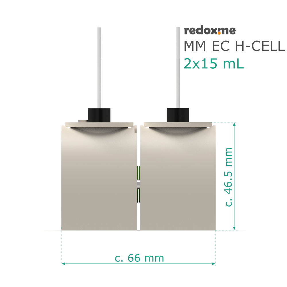 MM EC H-Cell 2x15 mL- Magnetic Mount Electrochemical H-Cell
